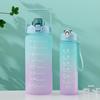 Two-Piece Gradient Plastic Water Cup with Straw - Large Capacity Space Cup