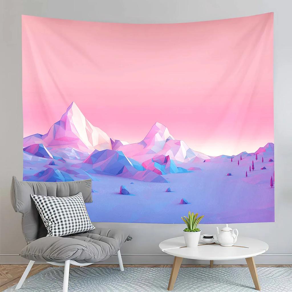 Abstract Sunset Landscape Tapestry Nature Scenery Tapestry Minimalism Style Tapestry Home Living Room Bedroom Wall Tapestries