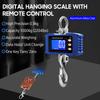 Digital Hanging Scale with Remote Control 1000kg/ 2204lbs Portable Hvy Duty Crane Scale LCD Backlight Industrial Hook Scales Unit Change/ Data Hold/ T