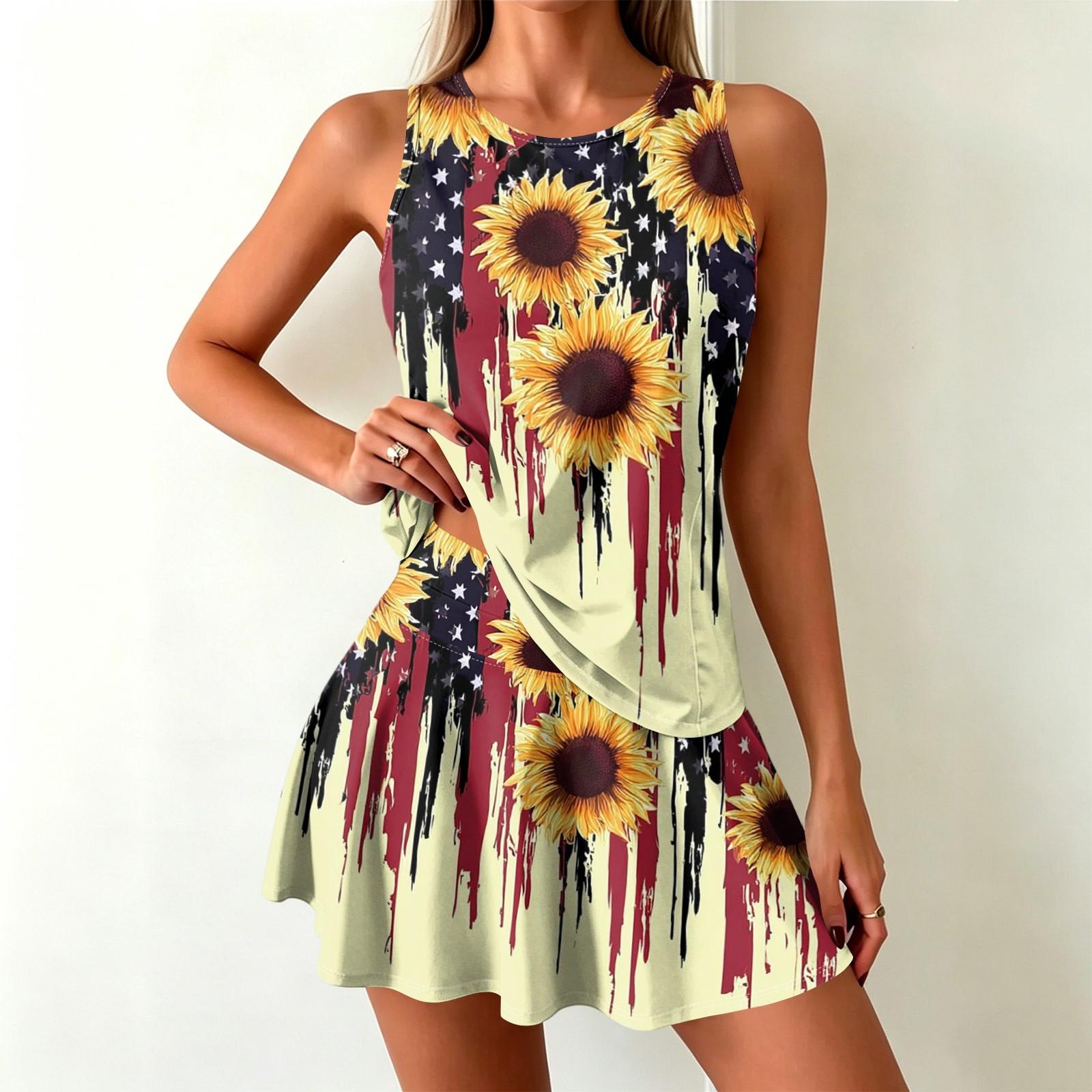 

Women s Independence Day Printed Split Swimsuit Sport Swimsuit XL кавун червоний колір