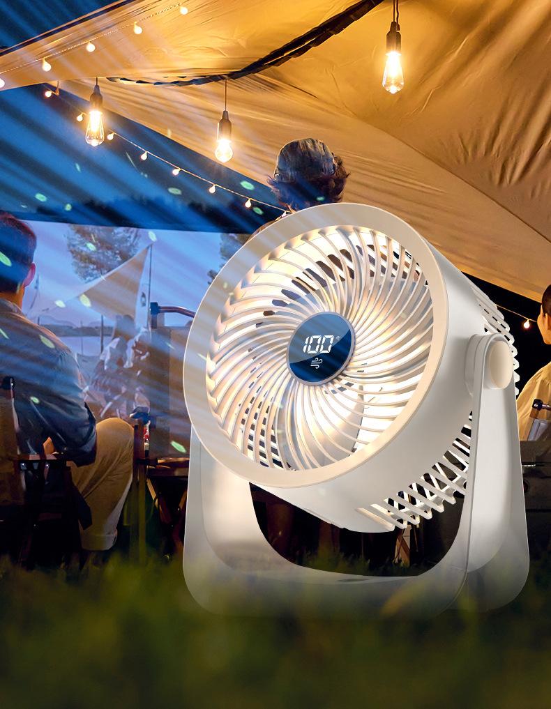 Compact Digital Display Wall-Mounted Desktop Fan with Light for Home, Dorm, or Office