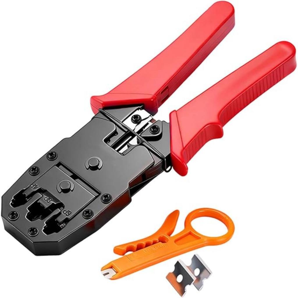 RJ45 Crimp Tool Pass Through Cat6 Crimping For Cat5 Cat5e Cat6 8P6P Connector Ethernet Crimper Ethernet Crimper
