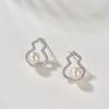 High End Jewelry Gourd Pearl Hollow Earrings Sub Gold Material Thick Gold Electroplating Daily Wear for Birthday Party