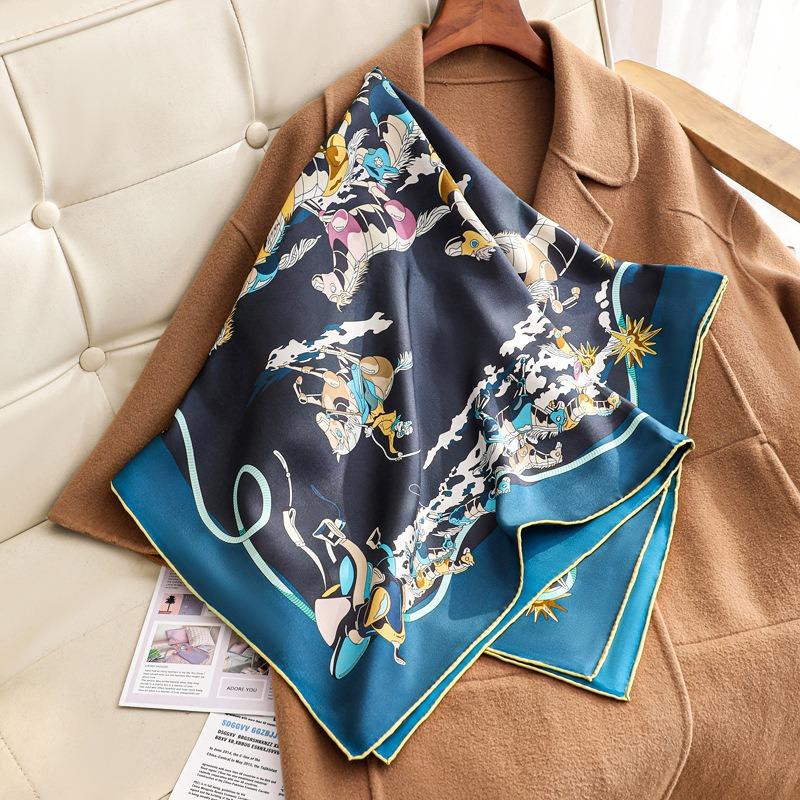 New 18 silk silk scarf women's light luxury high sense 100 mulberry silk shawl temperament twill scarf