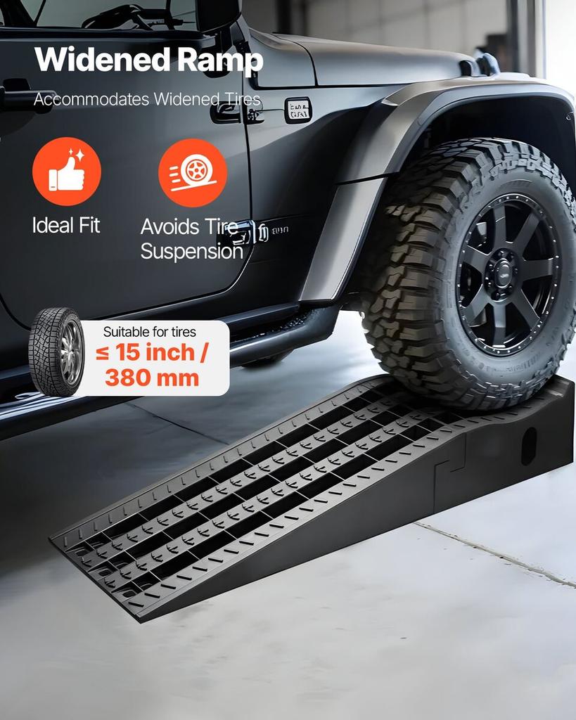 Car Ramps, 2 PCS 5897 kg GVW Capacity, 160 mm Lift Height, Portable High Profile Car Service Ramps for Home Garage Maintenance and Oil Changes, Heavy