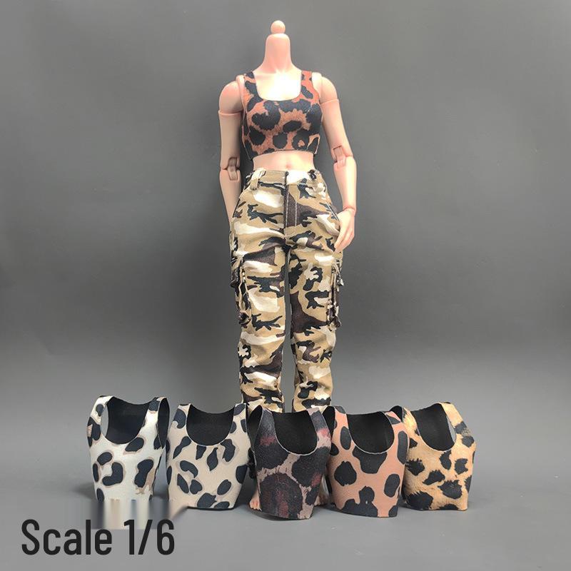

12-Inch Female Soldier Doll Clothes: Leopard Print Vest