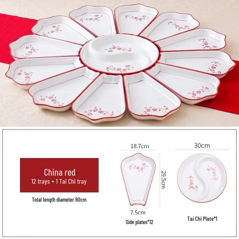 Hampton Japanese Style Red Ceramic Dinnerware Set