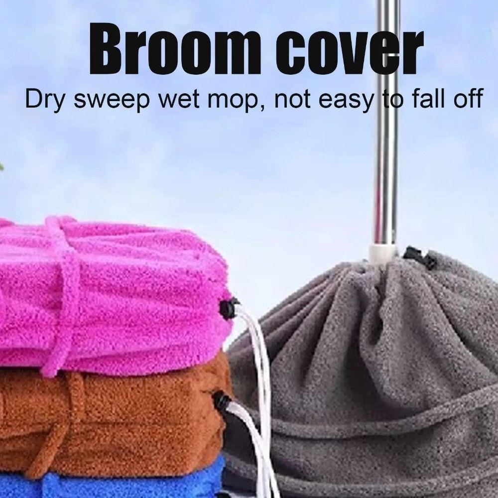 Reusable Broom Cover Water-absorbing Dry Wet Dual Use Floor Mop Covers Coral Fleece Washable Floor Cleaning Towel