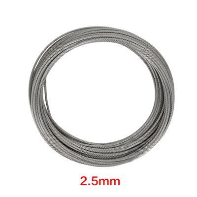 1Pc 20m 304 Stainless Steel Cable Wire Rope Hard Steel Wire for Fishing Lifting 2.5mm