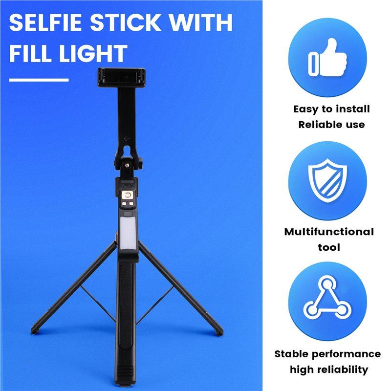 ABUO-Telescoping Tripod Portable Stable Base Selfie Stick Adjustable Height 360° Rotation Live Streaming Stand Combination 2
