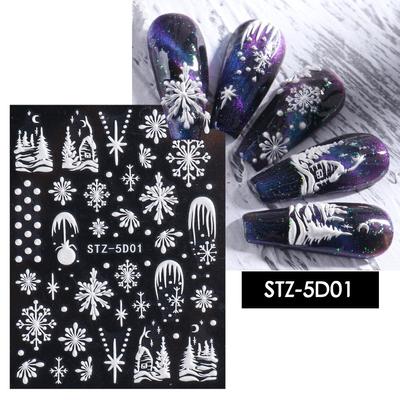 Nagelkunst-Abziehbilder, Dekoration, selbstklebende Nagelkunst-Aufkleber, Maniküre-Design, weißer Schnee-Aufkleber für Nageldesign, Frohe Weihnachten