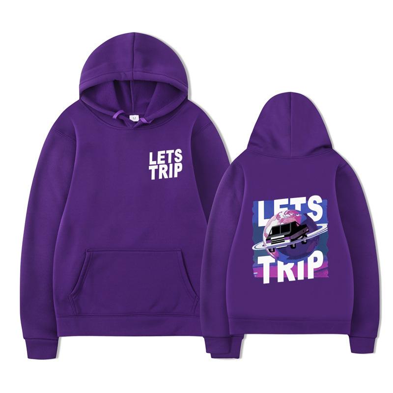 Autumn LETS TRIP Letter Printed Men's Hoodie Y2K Clothes Vintage Fashion Unisex Long Sleeve Pullovers