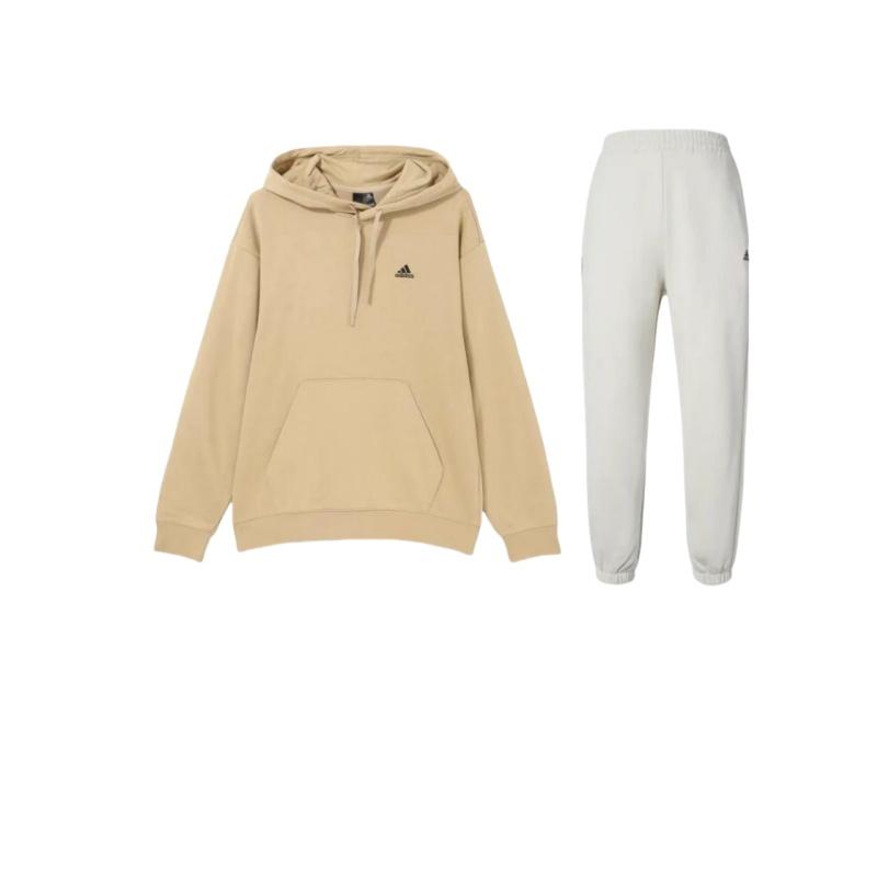 

Толстовка Adidas с капюшоном и длинным рукавом, однотонная, удобные длинные брюки, повседневный спортивный костюм, унисекс, толстовка, брюки IV7602+-IV7592 S