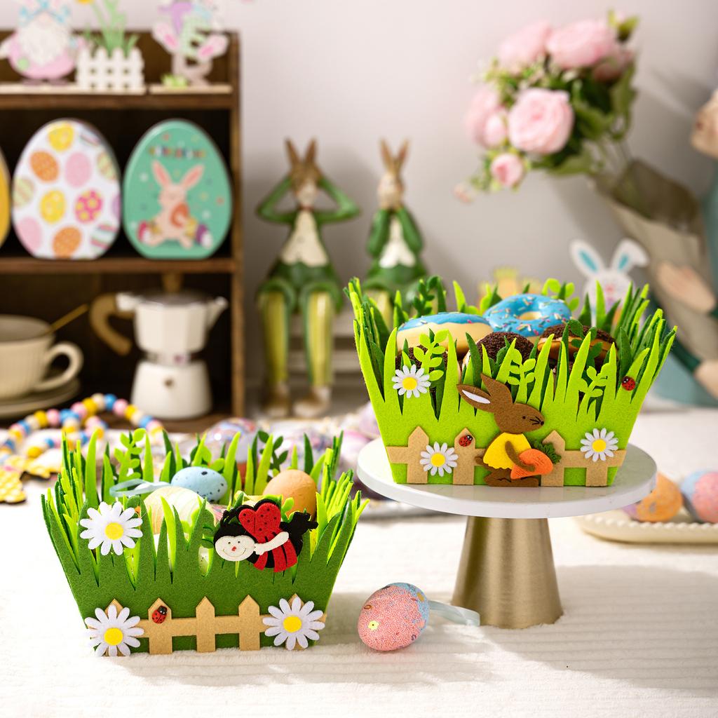 Easter Egg Basket Colorful Kids Easter Basket Felt Gift Bag 3d Easter Tote Bag For Kids Party