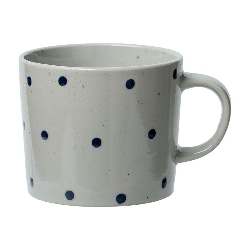 Cup Simple Polka Dot Mug Ceramic Cup Household Water Cup With Handle Large Capacity Cup Coffee Cup