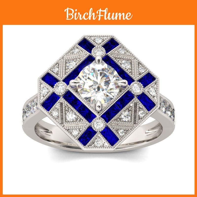 Elegant White Gold Filled Women Jewelry Cz Wedding Engagement Rings Stunning Design