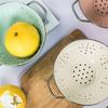 Rust-proof Enamel Coated Fruit Basket Carbon Steel Vegetable Strainer  Countertop