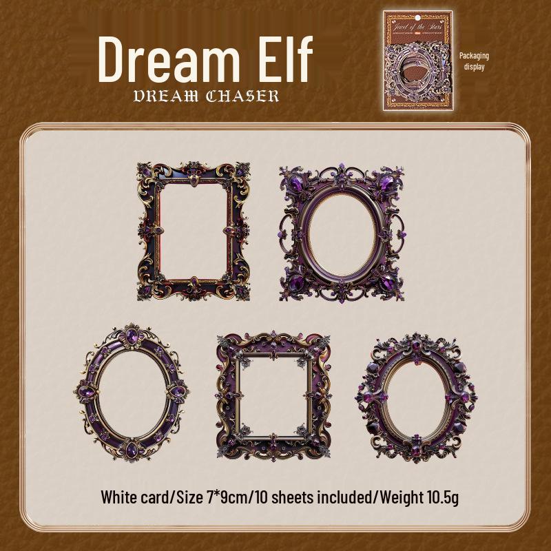 Yuxian Starry Treasure Series Embossed Collage Card Set - 6 Styles, 10 Sheets for DIY Decoration