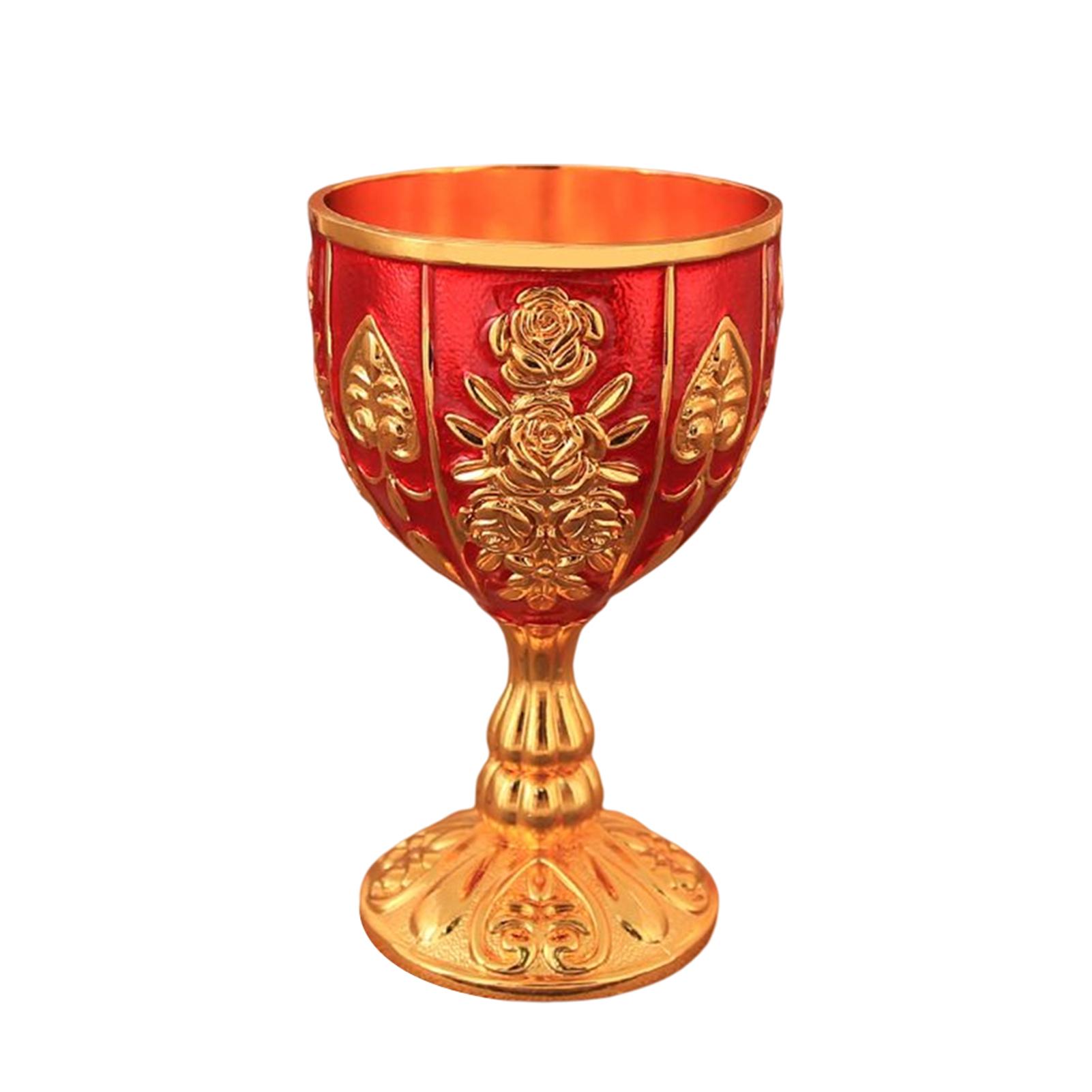 

100 мл Бокал для вина Сплав цинка Поддельный Антикварный Ретро Резной Кубок Золотой Европейский Стиль Бар Винтажный Декор Креативное Украшение для дома Подарок