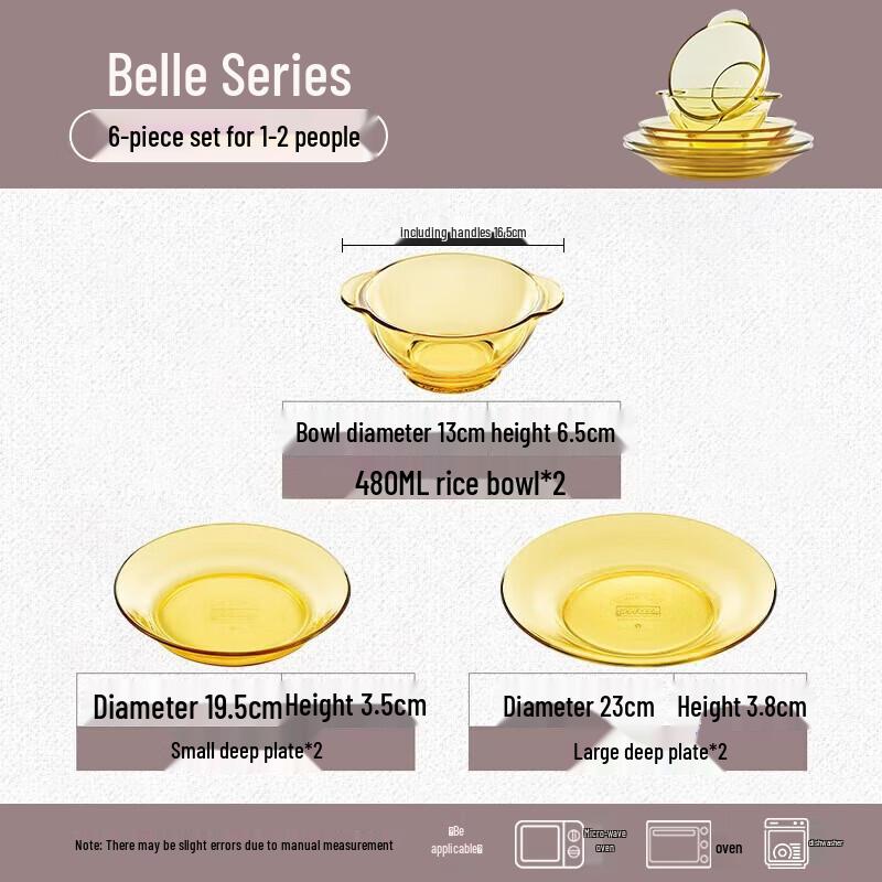 VISIONS Pyrex 6-Piece Heat-Resistant Glass Dinnerware Set