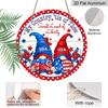 2D Flat Round Metal Sign: “My Country, This Sweet Land of Liberty” Patriotic Sign, 4th of July Sign, Red, White, and Blue Gnome for Home, Garden