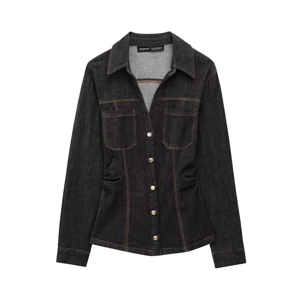 Spring 2025 European & American Style Women's Slim Fit Long Sleeve Shirt and Pants Set