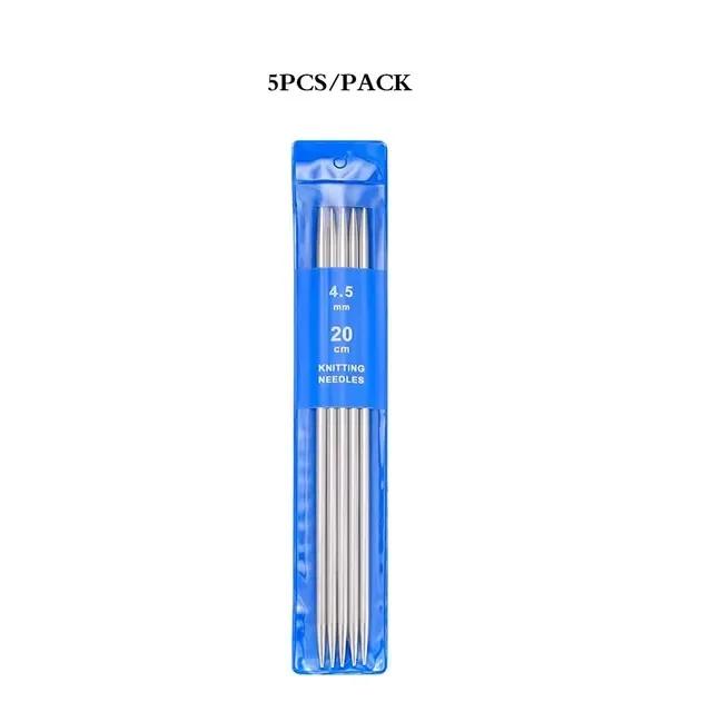 20CM Stainless Steel Knitting Needles 5pcs/Set 2-5MM Double Pointed Straight Knitting Needles for Sweaters Knitting Project
