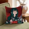 T-Tsuyu Asui Cartoon Animation Pillow Covers Cartoon Sofa Decorative Home Double-sided Printing Short Plush Cute Cushion Cover