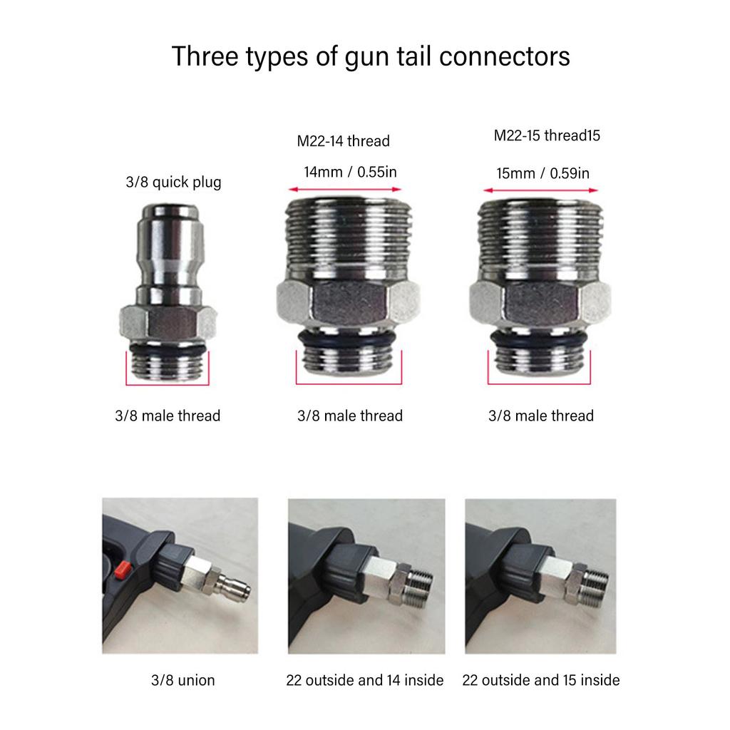 10.5 GPM Pressure Washer Gun Pressure Washer Gun 5800 PSI 10.5 GPM Powerful High Pressure Spray with M22-14 M22-15 3/8 Connector