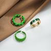Retro Gentle Hollow Dripping Oil Retro Ring 3-piece Set Fashion Trend Punk Ring Set Decoration