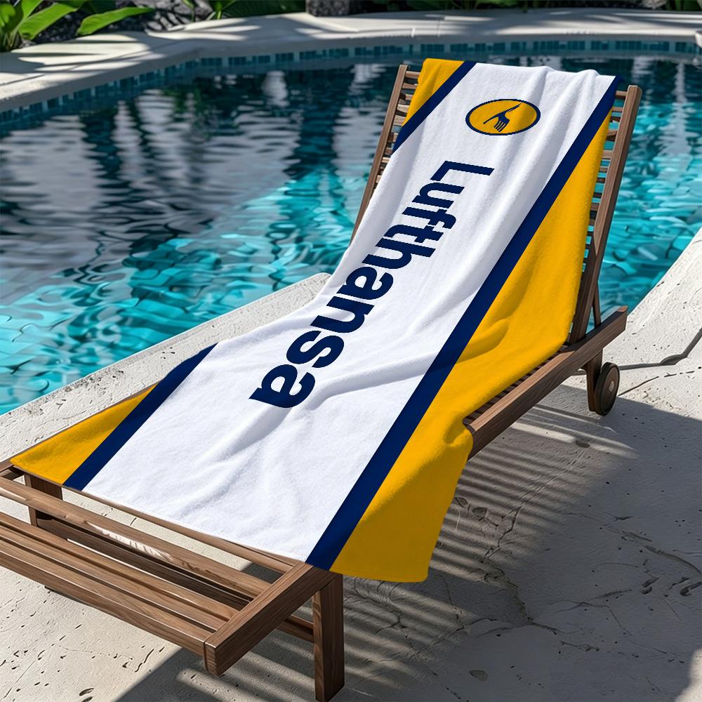 L-LufthansaS-ES logo luxury Towel Large Quick-Drying Microfiber soft Beach Towel for Travel Fitness Sauna Bathing Camping