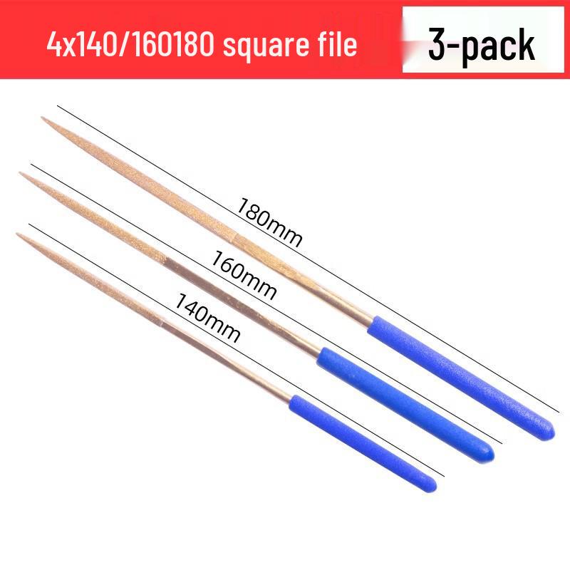 Titanium-Plated Diamond File Set: Flat/Incline with Extra Grade Carborundum for Precision Shaping, Free Shipping