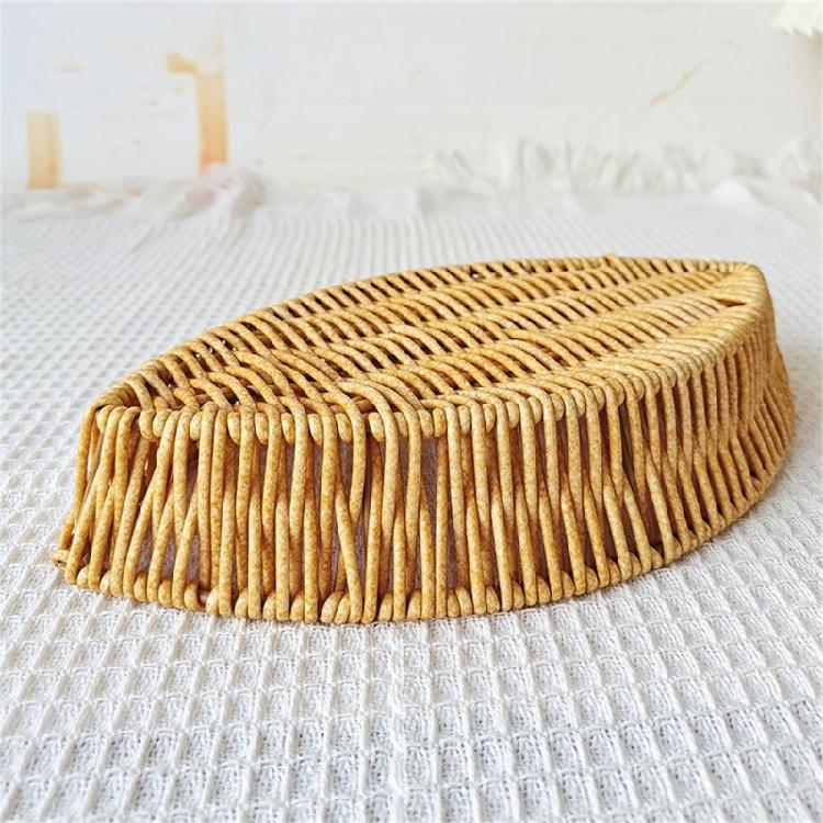 Snack Aufbewahrungsteller Praktische Brotschale Imitation Rattan Blattförmige Obstschale für den täglichen Gebrauch Küchenorganisatoren