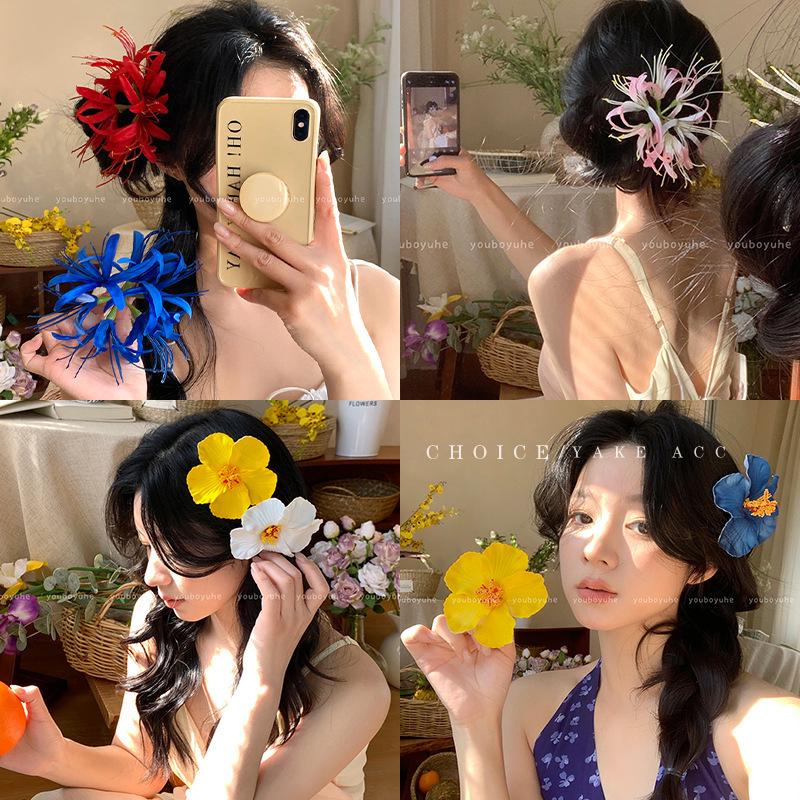 Enchanting Lily Flower Hair Clip: Elegant Shark Clip for Updos