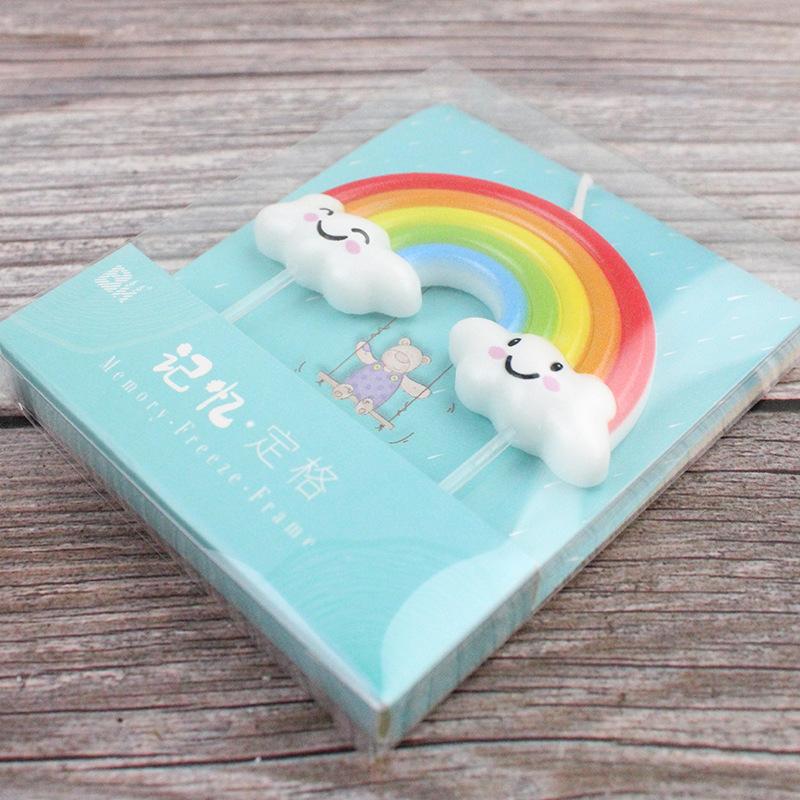 

New Product, Personalized Creative Sun, Rainbow Clouds, Cute Memory, Frozen Rainbow Candle Cartoon Decoration Supplies Memory freeze frame rainbow candle