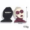 Neue Mode Coole Damen Brosche Anstecknadeln für Frauen Personalisierte Sonnenbrille Mädchenfigur Abzeichen Moderner Schmuck Kleidung Accessoires Geschenke