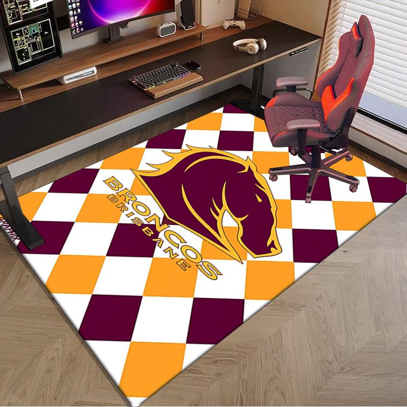 Brisbane Broncos Area Rug Office Rug, Chair Rug, Decor Carpet Livingroom Bedroom Mat, Large Size Fan Gifts Christmas Gifts