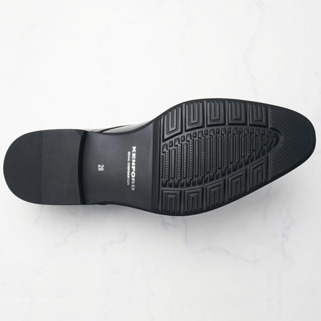 Kenford KP26 Genuine Leather Business Shoes, Plain Toe, Made by Regal, Men's, Black, Size 25.5cm