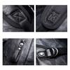 Multifunctional Leather Solid Black Color PU Travel Male Large Capacity Shoulder Backpack School Bag