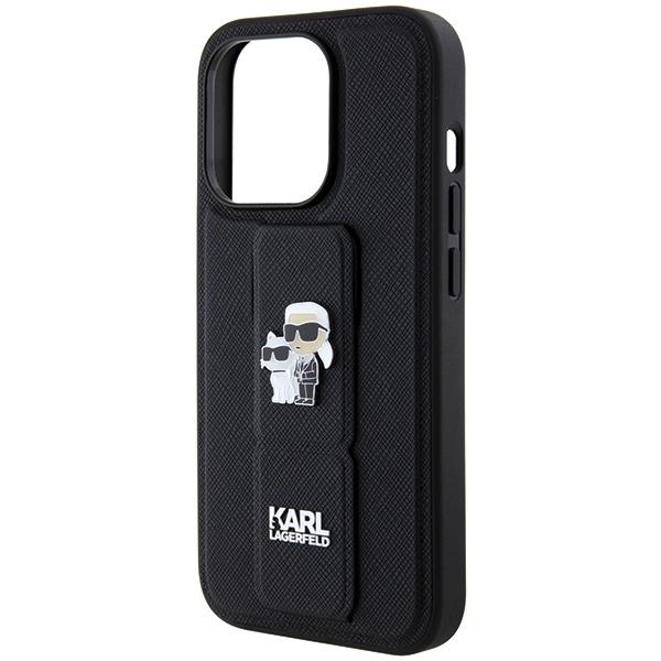 Karl Lagerfeld Klhcp13Lgsakcpk Iphone 13 Pro / 13 6.1 Czarny/Black Hardcase Gripstand Saffiano Karl&Choupette Pins
