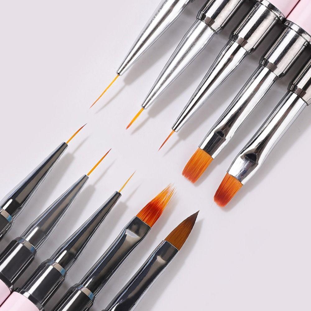 Acrylic Gel Nail Polish Thin Liner Flower Painting Drawing Manicure Tools Dual-ended Nail Art Brush