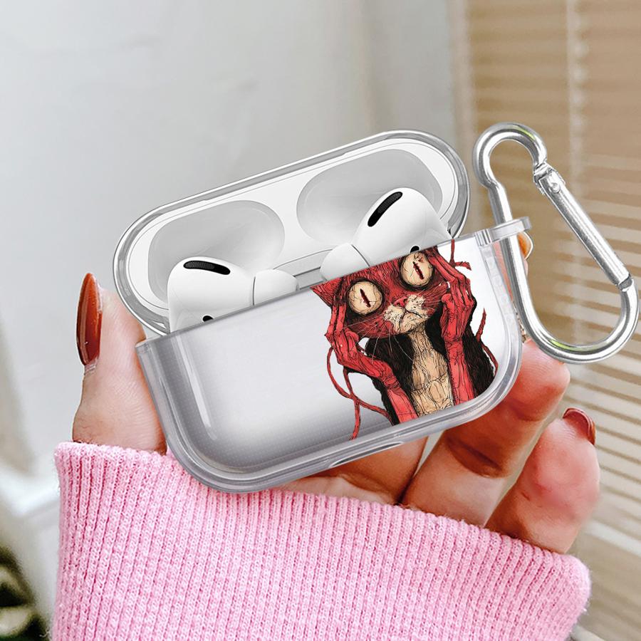 Clear Earphone Cases Cover Case For Airpods 4 Pro 2 Pro3 3 Pro2 1 Cool Cat