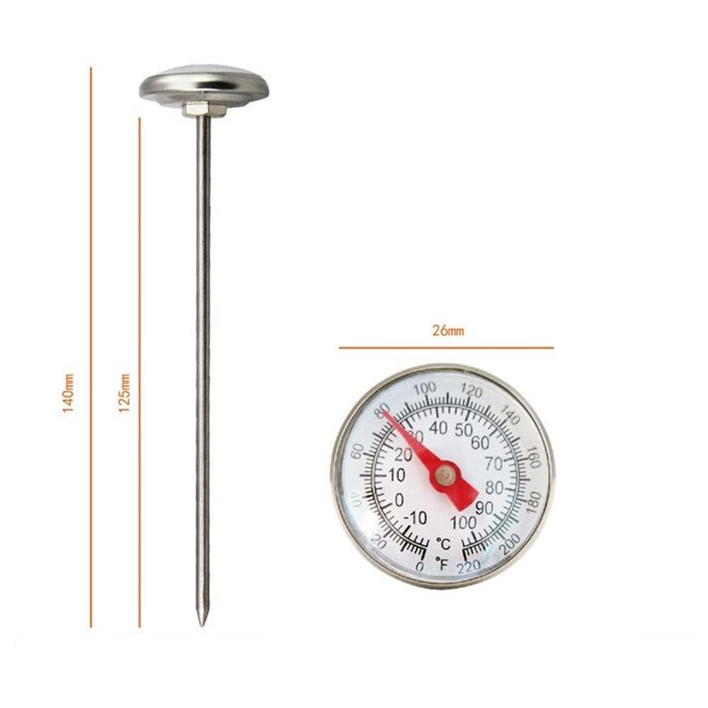 Food Thermometer 210°F 100°C BBQ Meat Food Coffee Milk Length 12.5cm