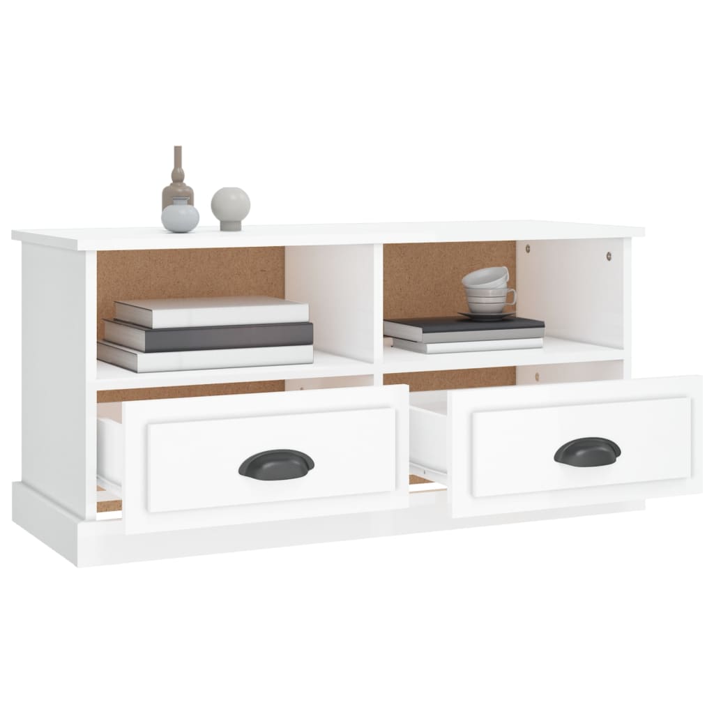 Vidaxl TV Cabinet, White High Gloss, 93X35.5X45 Cm