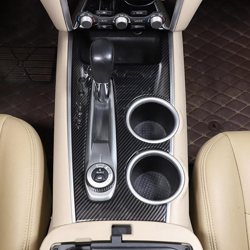 ABS Carbon Fibre For Nissan Pathfinder 2013-2018 Car Center Control Gear Shift Panel Decorative Cover Sticker Car Accessories
