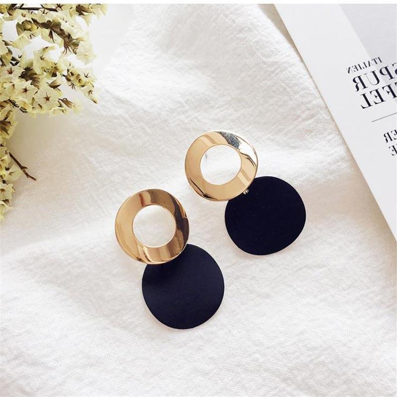 Big Statement Earrings Red Black White Gold Round Circle Oval Geometric Earrings for Women Punk Metal Earring Boho Jewelry 2020