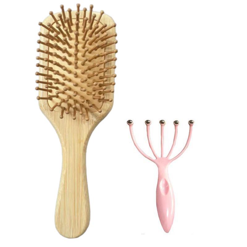 Osaka Bamboo Anti-Static Scalp Massager Comb for Smooth, Tangle-Free Hair