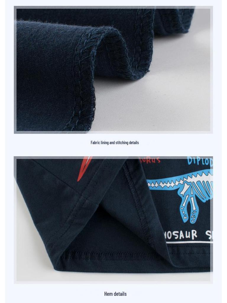 2025 Letní dinosauří kreslené tričko pro chlapce - Korejské dětské oblečení