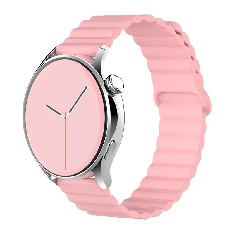 Silicone Magnetic Loop For Samsung Galaxy Watch 7 6 5 Pro 4 Classic Active Link Band Bracelet Huawei GT 2-2e 3-4 20mm 22mm Strap