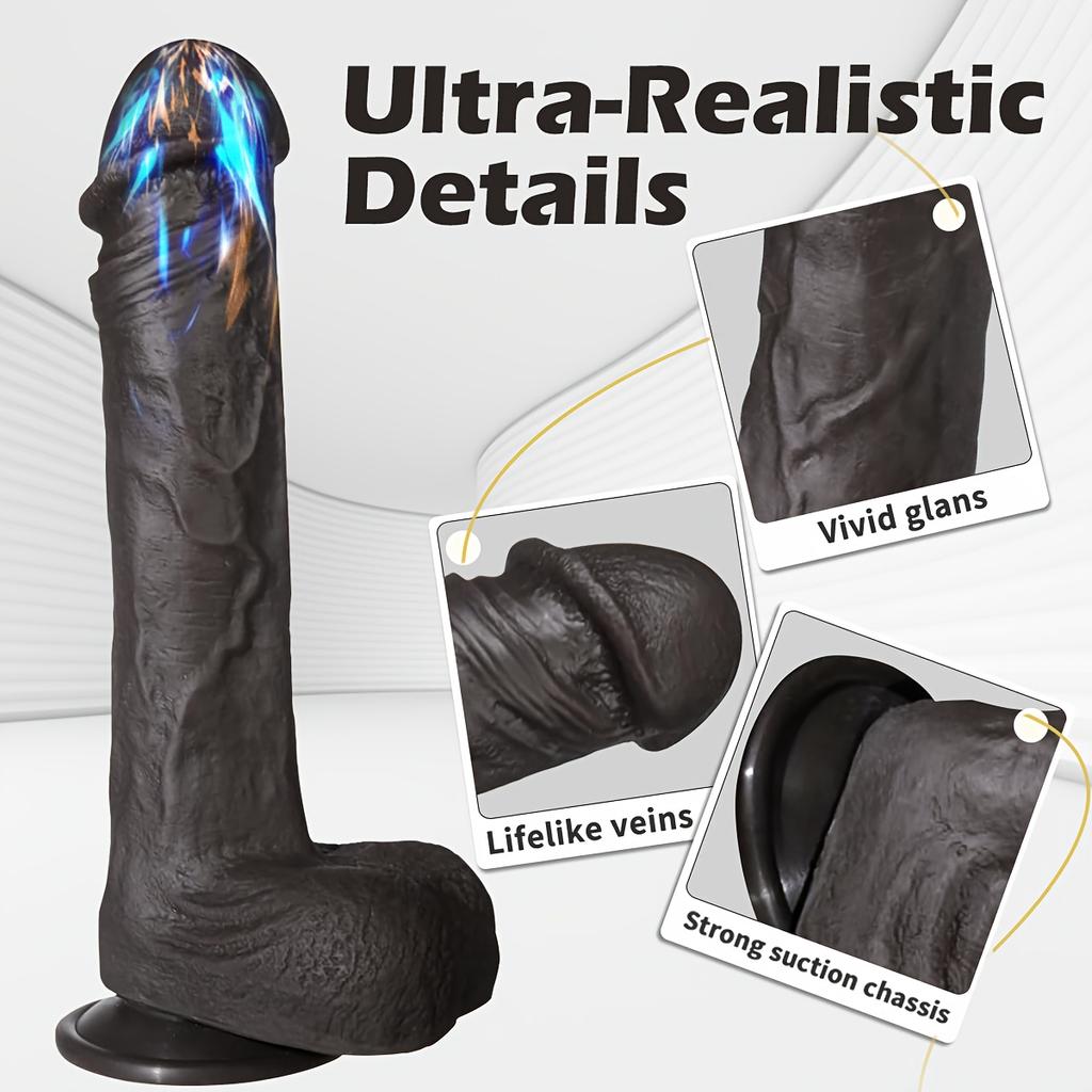 8.6inch Realistic Thrusting Dildo Vibrator With Heating,9 Vibration Modes,4Thrusting Modes Dildos For G-Spot Anal, Automatic Silicone Penis Sex Toy